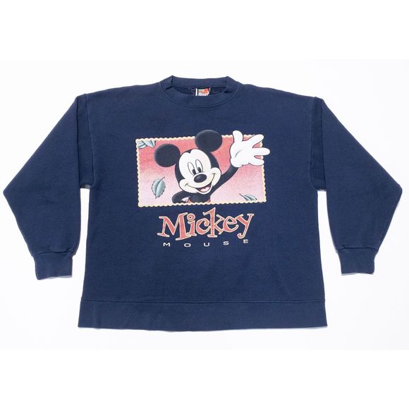 90'S Jerry Leigh Mickey Mouse character sweatshirt, Made in USA, Men's XL, Vintage cotton gray type Vintage Second Hand main image 1